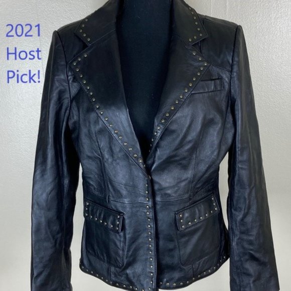 JohnPaulRichard Jackets & Blazers - Studded Black Lamb Jacket Biker Spring SZ L